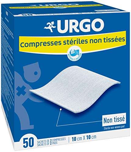 [Prime] Boîte de 50 sachets de 2 compresses Urgo - 10cm x 10cm (via coupon et abonnement)