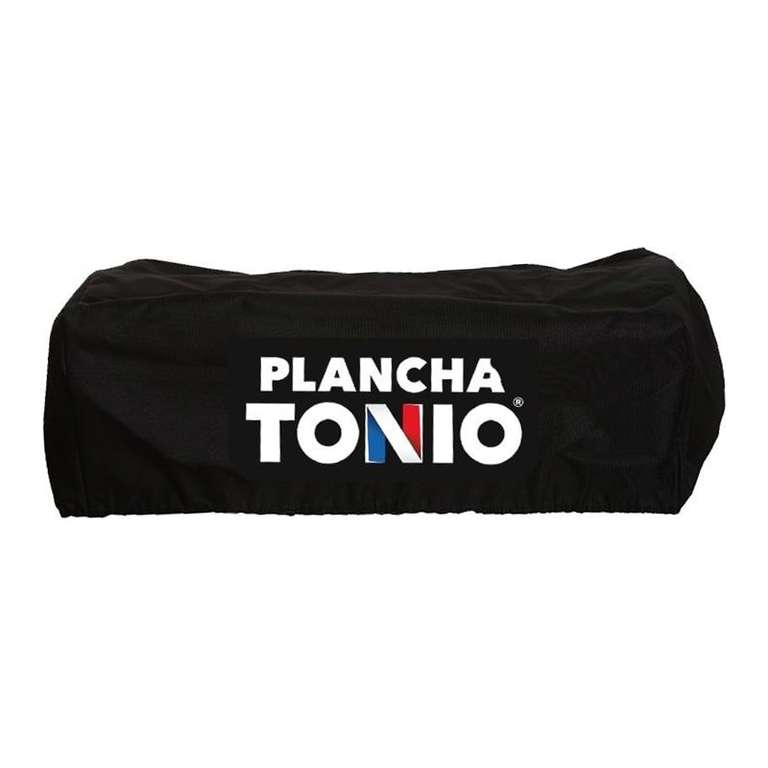 Pack Plancha Gaz "Lagoa" 2 feux plaque inox Tonio avec housse, desserte et couvercle - 6 à 12 couverts