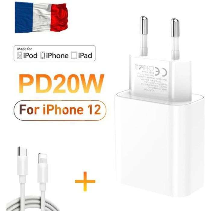 Chargeur secteur USB type-C > Lightning - PowerDelivery 20 W, blanc (+ 0.36€ en Rakuten Points)