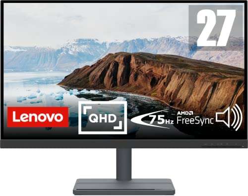 Écran PC 27" Lenovo L27q-35 - QHD, LED VA, 75 Hz, 6 ms (4 ms Extreme Mode), FreeSync