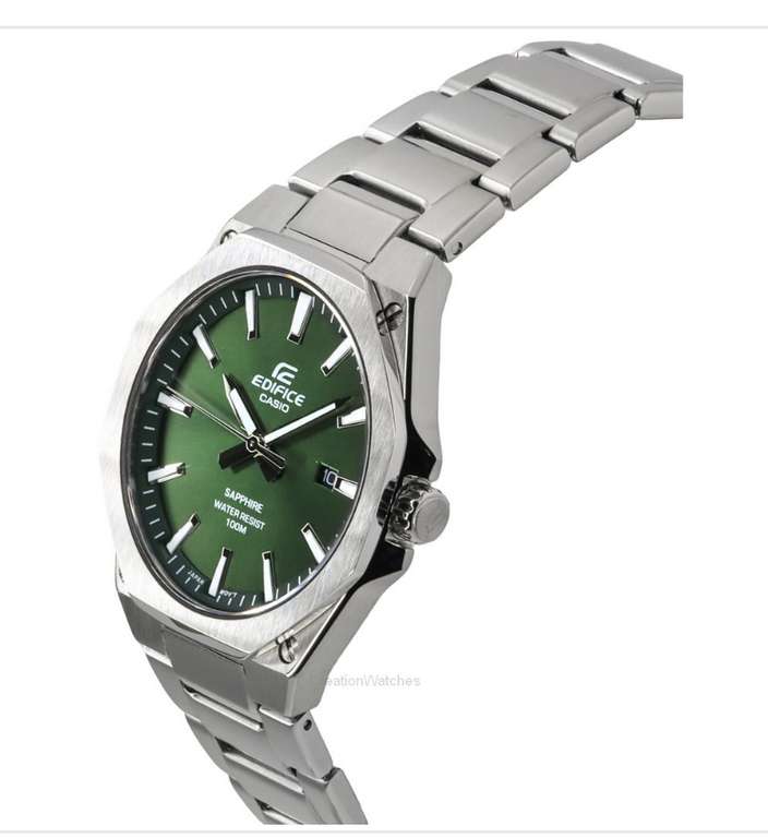 Montre Casio Edifice Sapphire Crystal Analog Stainless Steel Green Dial Quartz EFR-S108D-3A 100M Men's Watch - (cristime.fr)