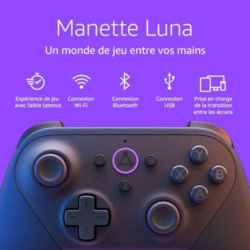 Manette Sans Fil Amazon Luna - Compatible Cloud Gaming, Bluetooth Et USB