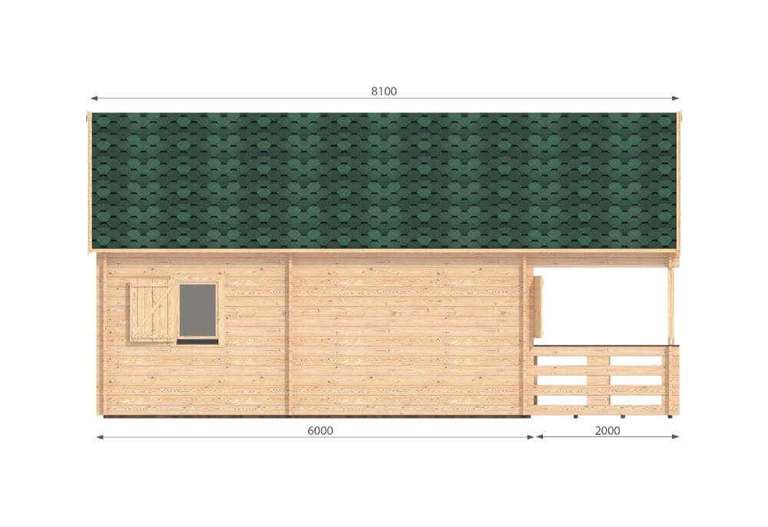 Chalet en bois habitable avec terrasse Gustav - 33m², Epicéa, Épaisseur 44mm, Plancher inclus + Barbecue offert - (maison-et-jardin.fr)
