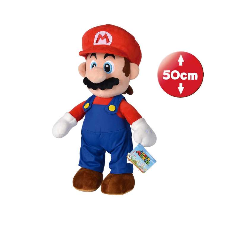 Peluche Géant Mario Super Mario 50 cm : Aventure et tendresse en format géant !