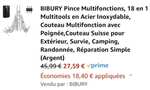 Couteau multifonctions Bibury 18 en 1 - acier inoxydable (via coupon - vendeur tiers)