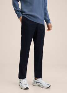 Pantalon de costume slim fit - 100% laine vierge - Bleu marine (du 38 au 48)