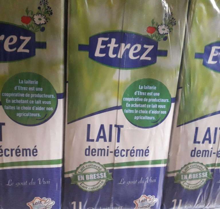 Lot de 2 packs de 6L de lait demi-écrémé Etrez - Villeurbanne (69)