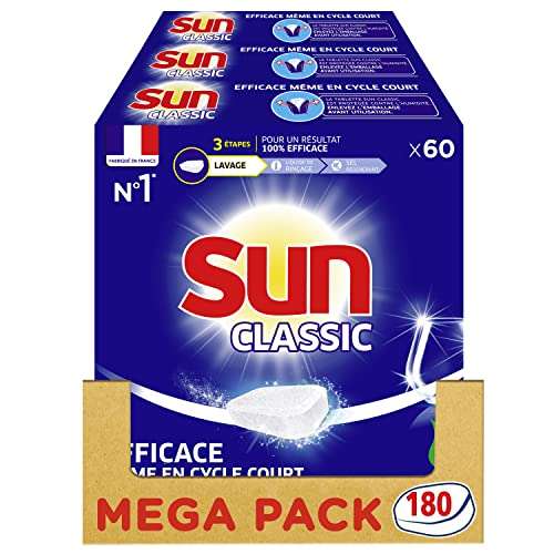 Lot de 3 Paquets Sun Tablettes Lave-Vaisselle Classic - 3 x 60 (Via Abonnement)