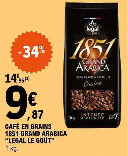 Paquet de Café en grains arabica intense - 1 Kg