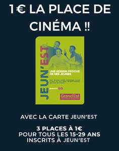 [Membres Jeun'Est] 3 Places de Cinéma 1€ pour un film au choix avec la carte Jeun'est - Cinéma CGR Colmar (68)