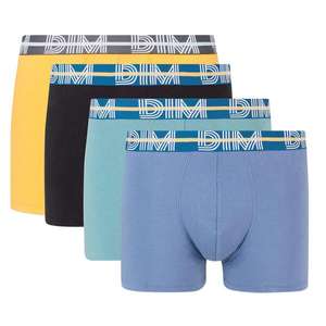 Lot de 4 boxers coton stretch ceinture graphique Dim Powerful pour Homme - Divers coloris, Tailles 3 à 5