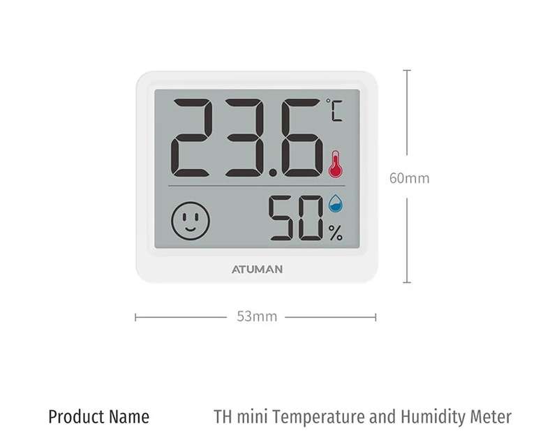 Lot de 2 thermomètres hygromètres Xiaomi Duka Atuman THmini