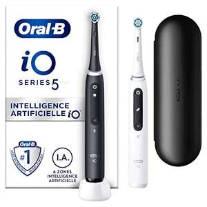 Pack 2 brosses à dent électrique Oral-B iO 5 - blanc et noir (via ODR 35€)