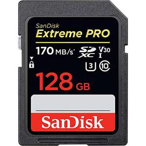 Carte mémoire SDXC SanDisk Extreme PRO - 128 Go, UHS-I, Classe 10, U3, V30 (Jusqu'à 170 Mo/s)