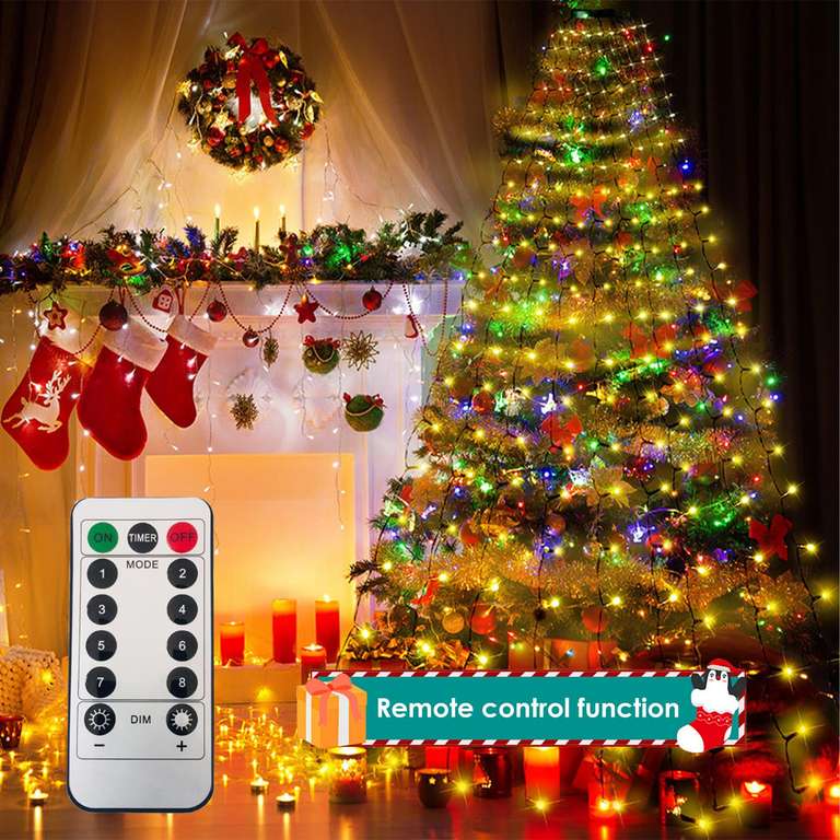 Guirlande Lumineuse Extérieur,20M 200 LED IP65 étanche avec minuterie,télécommande,Commande par