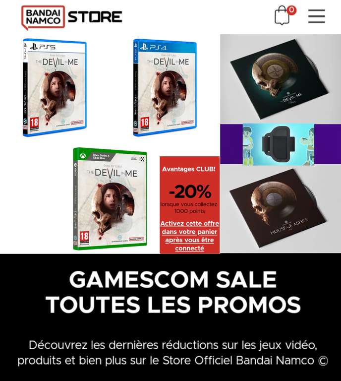 Sélection d'articles en promotion pour la Gamescom 2023 - Ex: The Dark Pictures Anthology: The Devil in Me sur PS5, Xbox Series X & One, PS4