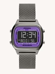 Sélection de montres Fossil en promotion - Ex : FS5888 Retro Digital numérique en acier inoxydable (anthracite)