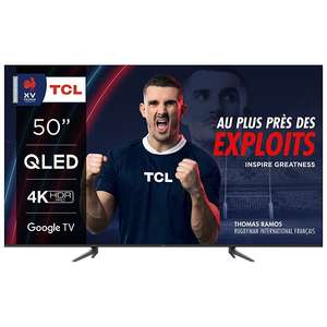 TV 50" TCL 50C643 - QLED, 4K UHD, HDR Pro, Dolby Vision, Google TV (Via 128.70€ sur la carte + ODR de 50€)