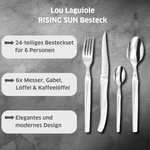 Ménagère 24 pièces Lou Laguiole - Acier Inox 18/0, Modele Rising Sun, passe au lave-vaisselle