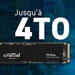 SSD NVMe M.2 PCIe Gen4 Crucial P3 Plus - 2To, Jusqu’à 5000 Mo/s
