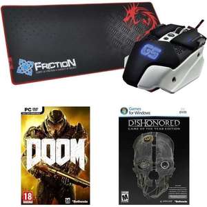 Pack PC Dragon War : Souris Warlord G5 (4000 DPI / RGB) + Tapis de souris Speed Edition + Doom + Dishonored Game of the Year Edition