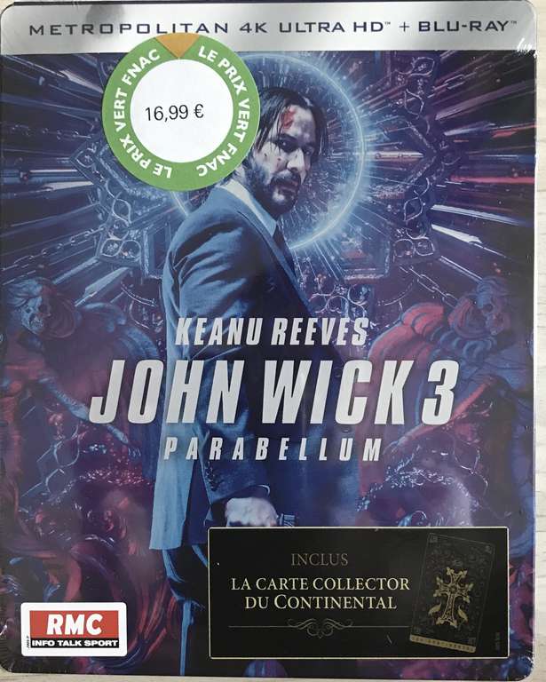 Blu-ray 4K John Wick 3 Parabellum - Steelbook Edition Limitée avec carte collector du Continental
