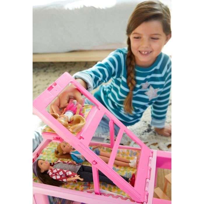 Camping-Car de Rêve Barbie - 3-en-1, 55cm, avec 50 accessoires