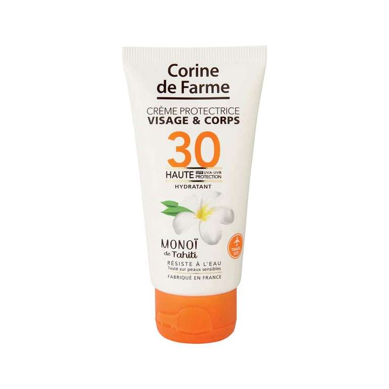 Lot de 3 Crèmes Protectrices Corine de Farme - SPF30 Haute Protection UVA-UVB, Visage et Corps, Sans Paraben, 50 ml (via coupon)