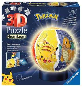 Puzzle 3D Ball illuminé Pokémon Ravensburger - A partir de 6 ans - 72 pièces numérotées à assembler sans colle - Socle lumineux inclus