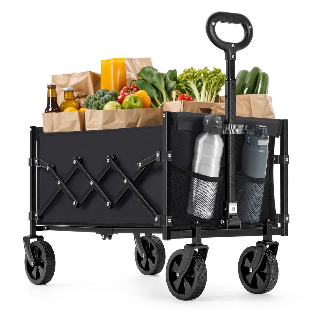 Chariot de transport pliable Songmics GFW909B01 - Charge 150 kg - 90L - 42 x 67 x 90,5 cm (Vendeur Songmics)