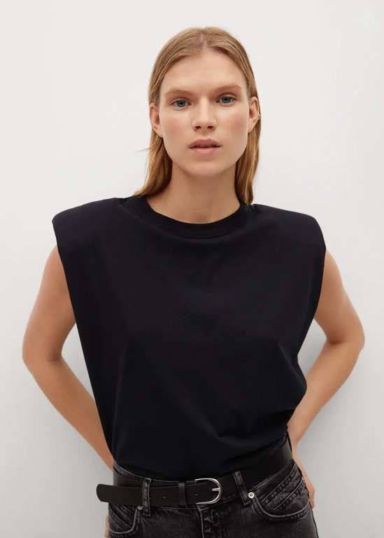 Sélection d'articles en promotion - Ex: T-shirt épaulettes pour Femme (taille M-L, noir)