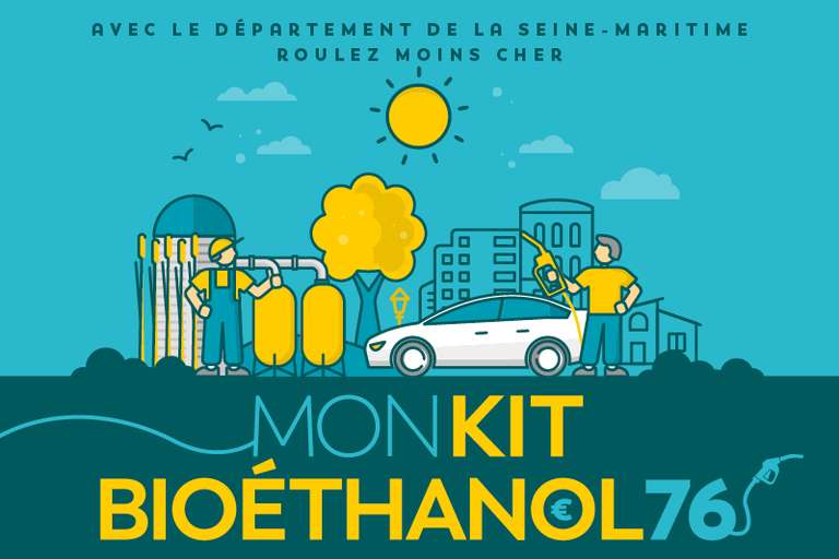 Aide de 250€ pour l'installation d'un boitier Ethanol E85 "Mon Kit Bioéthanol 76" (Sous conditions) - Réservé à la Seine Maritime (76)