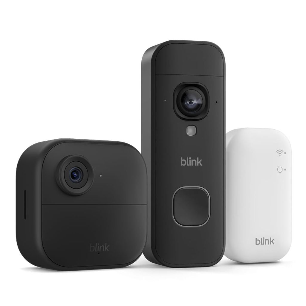 Caméra de surveillance connectée HD sans fil Blink Outdoor 4 + Blink Sonnette vidéo sans fil, 2K+