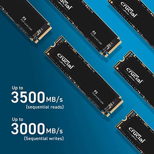 SSD interne M.2 NVMe Crucial P3 - 1To, PCIe Gen3, Jusqu’à 3500Mo/s (CT1000P3SSD8)