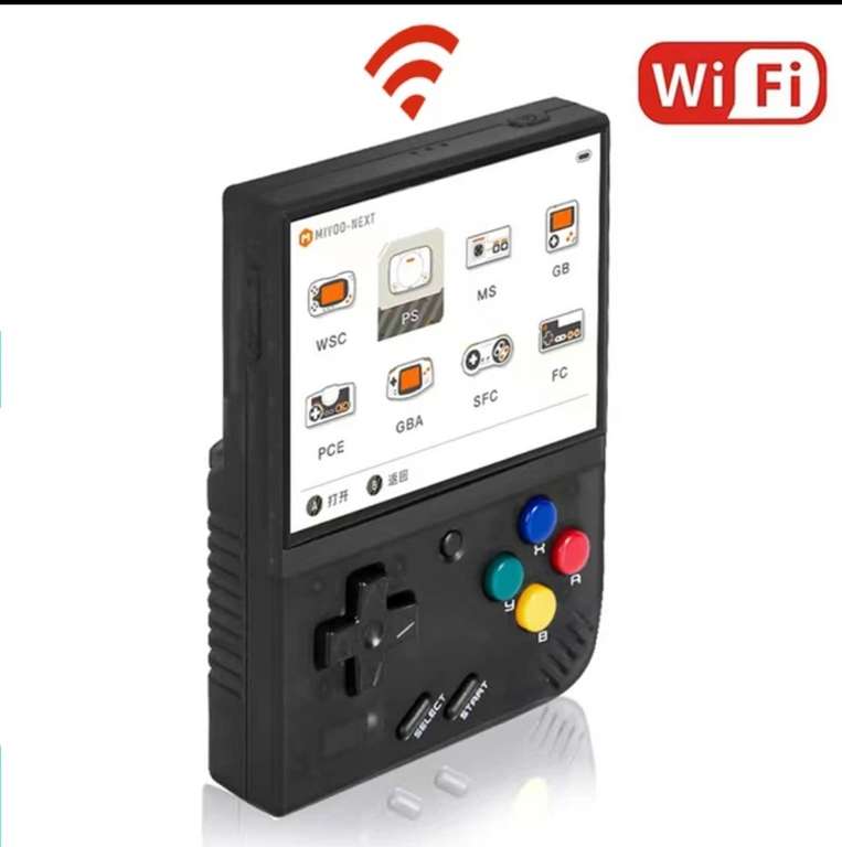 Console de jeu MIYOO Mini Plus + Pochette (sans jeu) - Ecran IPS 3.5", processeur Cortex-A7, batterie 3000 mAh