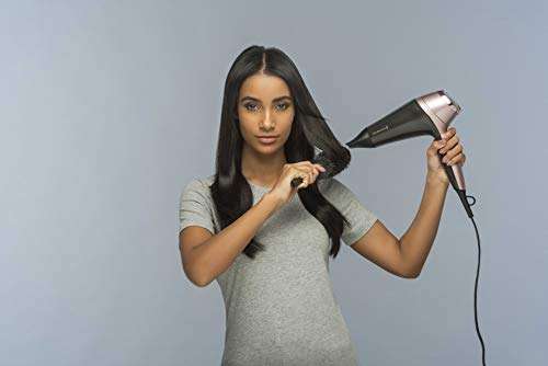Sèche-cheveux Ionique Remington Curl&Straight - 2200W, 3 températures/ 2 vitesses, brosse, accessoires