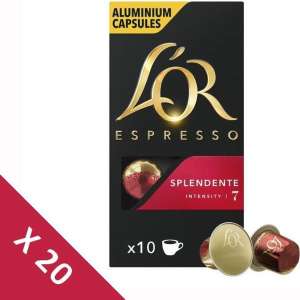 Lot de 20 Boîtes de 10 Capsules l’Or compatibles Nespresso - Splendente Intensité 7, 200 Capsules (Vendeur tiers)