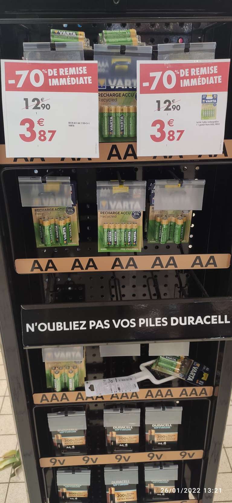 Paquet de 6 Piles rechargeables Varta AA ou AAA (Champs-sur-Marne 77)