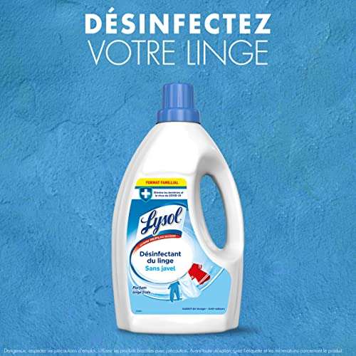 Bidon de Lysol Désinfectant du Linge - 1.2L, Parfum Linge Frais
