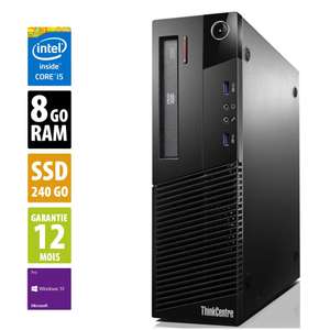PC de bureau Lenovo ThinkCentre M93P - i5-4570, RAM 8 Go, SSD 240 Go, DVD-R, Windows 10 Pro (Reconditionné - Grade B)