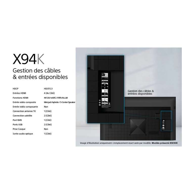 TV 65" Sony XR-65X94K - 4K UHD