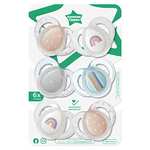 Lot de 6 Sucettes Tommee Tippee Fun - Silicone sans BPA, 6-18 Mois