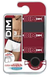 Sélection de sous-vêtements Dim en double promotion. Ex : lot de 3 boxers stretch coton (via 13,40€ sur carte de fidélité) - Niort (79)