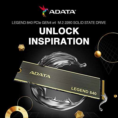 SSD interne M.2 NVMe 4.0 Adata Legend 840 Gen4 - 1 To, avec Dissipateur (Compatible PS5)