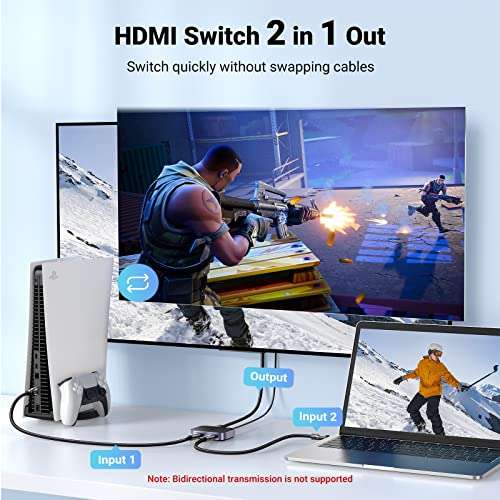 Commutateur (switch) UGreen HDMI 2.1 Switch 4K 120hz HDMI 8K (via coupon - vendeur tiers)