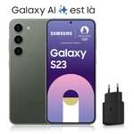 Smartphone 6.1" Samsung Galaxy S23 128 Go + chargeur 25W (via coupon + ODR de 70€)
