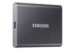 SSD externe portable Samsung T7 MU-PC1T0T/WW - 1 To, USB 3.2, Sécurisation par mot de passe, jusqu'à 1050 Mo/s