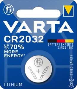 Lot de 2 Piles Lithium Bouton Varta, CR2032 3V