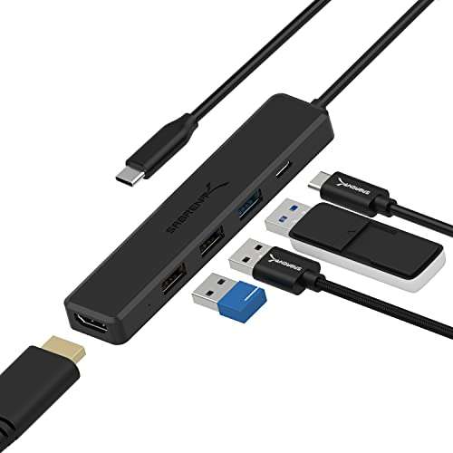 Hub USB-C Sabrent - HDMI, Power Delivery, 3xUSB-A (Vendeur Tiers)
