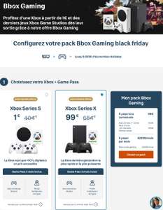 Forfait Bbox gamer 1Go 24 mois + Console Xbox Series X + une seconde manette + 3 mois d’abonnement Ultimate (1032.76€ pour la Xbox Series S)